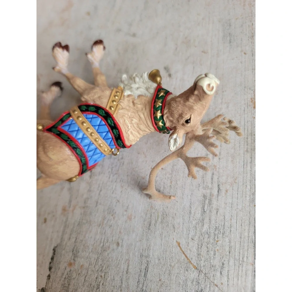 Hallmark ready reindeer vintage ornament Xmas Santa Claus home